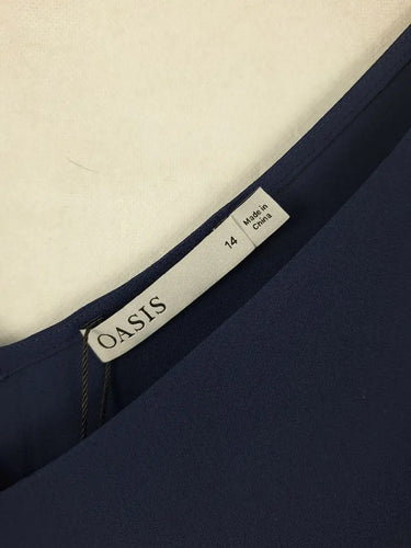 Oasis Night Blue V Blouse Size 14 by SwapUp-Online Second Hand Store-Online Thrift Store