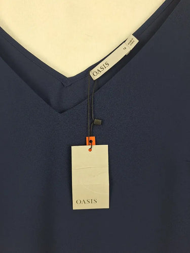 Oasis Night Blue V Blouse Size 14 by SwapUp-Online Second Hand Store-Online Thrift Store