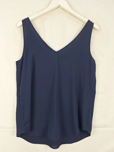 Oasis Night Blue V Blouse Size 14 by SwapUp-Online Second Hand Store-Online Thrift Store