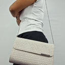 Olga Berg Woven Cream Envelope Shoulder Bag by SwapUp-Online Second Hand Store-Online Thrift Store