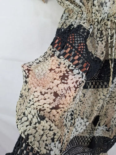Once Was Ethereal Sheer Draped Midi Dress Size 14 by SwapUp-Online Second Hand Store-Online Thrift Store
