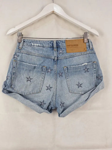 One Teaspoon Shorty Star Embellished Denim Shorts Size 8 by SwapUp-Online Second Hand Store-Online Thrift Store