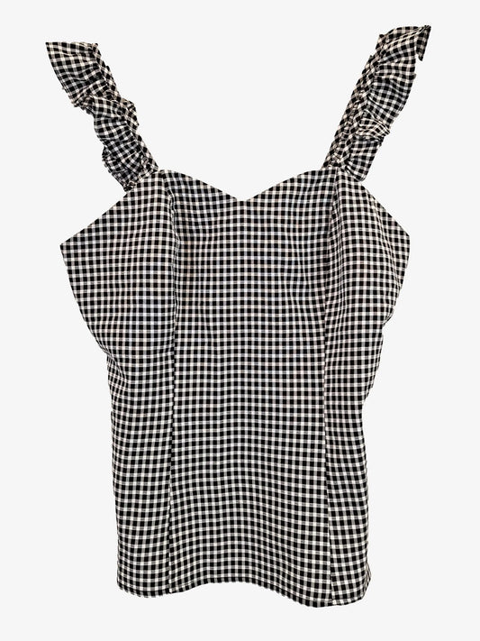 Ophia Essential Ruffle Gingham Top Size M by SwapUp-Online Second Hand Store-Online Thrift Store