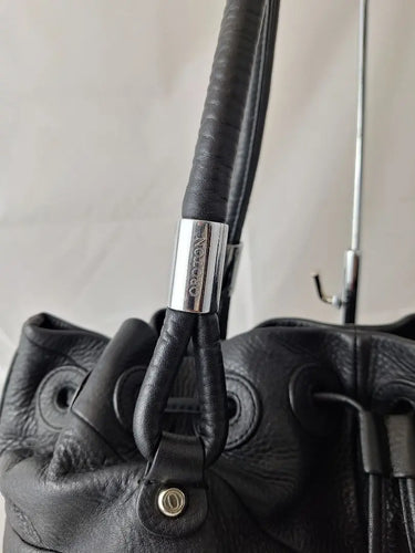 Oroton Chic 90's Drawstring Black Handbag by SwapUp-Online Second Hand Store-Online Thrift Store