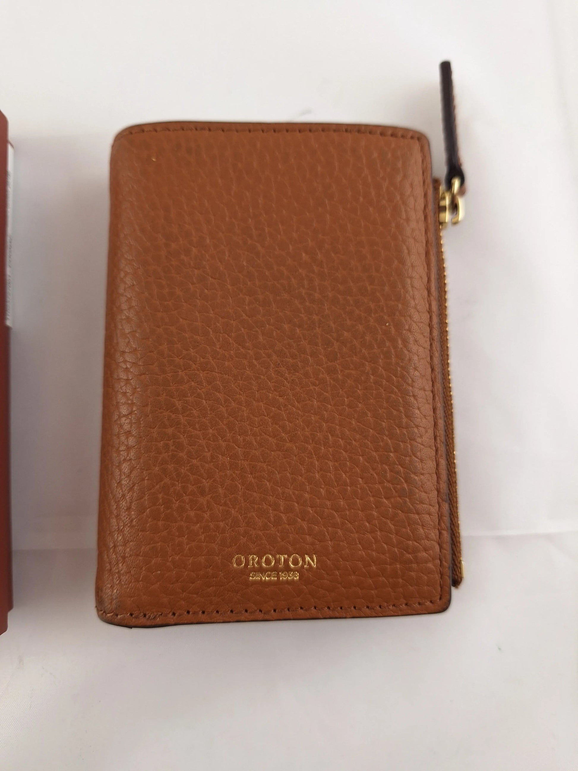 Oroton Classic Caramel Leather Mini Zip by SwapUp-Online Second Hand Store-Online Thrift Store