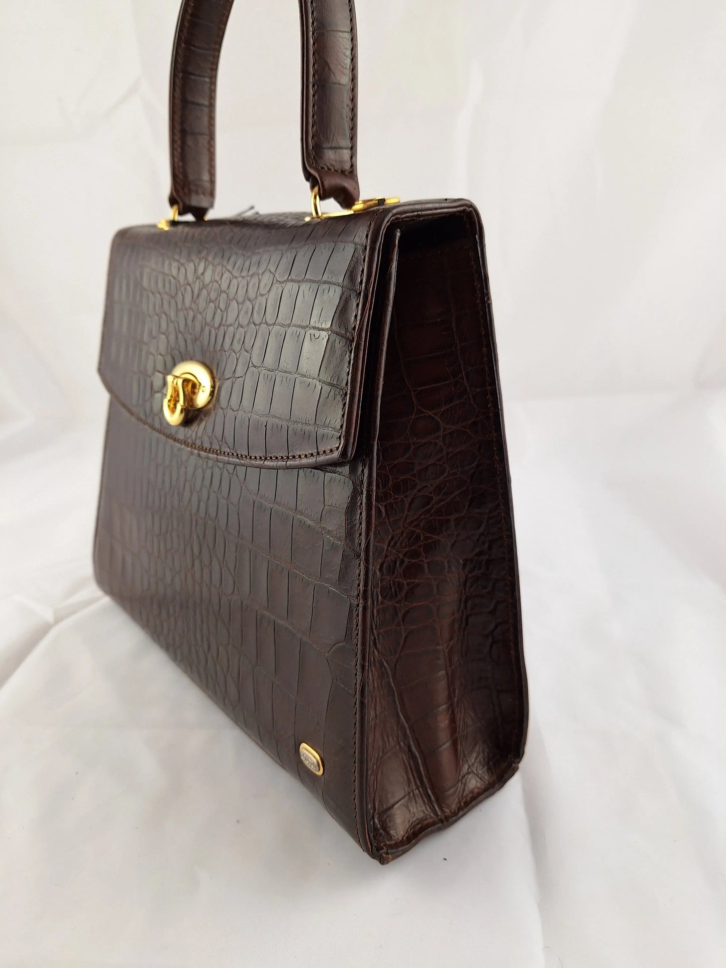 Oroton Crocodile Pattern Kelly  Handbag by SwapUp-Online Second Hand Store-Online Thrift Store