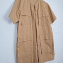 Oroton Latte Safari Large Pocket Midi Jacket Size 10 by SwapUp-Online Second Hand Store-Online Thrift Store
