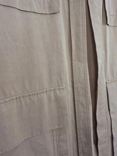 Oroton Latte Safari Large Pocket Midi Jacket Size 10 by SwapUp-Online Second Hand Store-Online Thrift Store