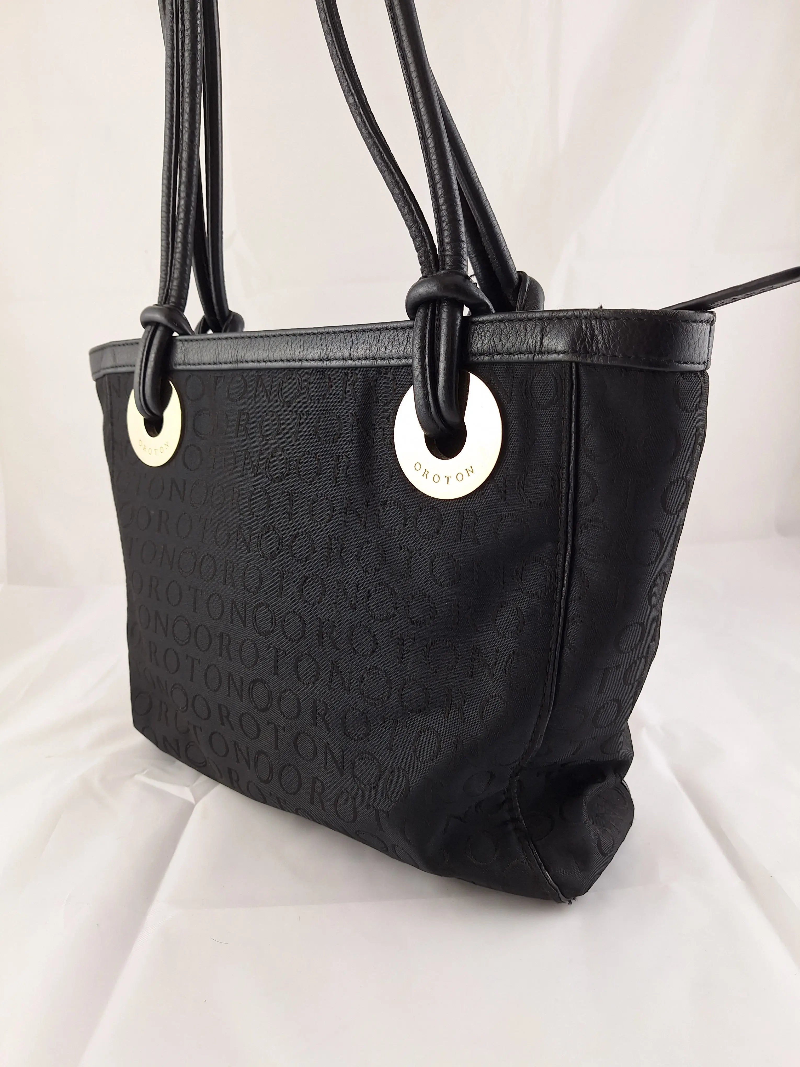 RRP$495 NEW Oroton Nappy Diaper Baby Bag Tote Handbag Black Canvas Strap |  eBay