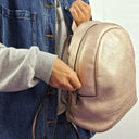 Oroton Pebble Leather Rose Gold Backpack by SwapUp-Online Second Hand Store-Online Thrift Store
