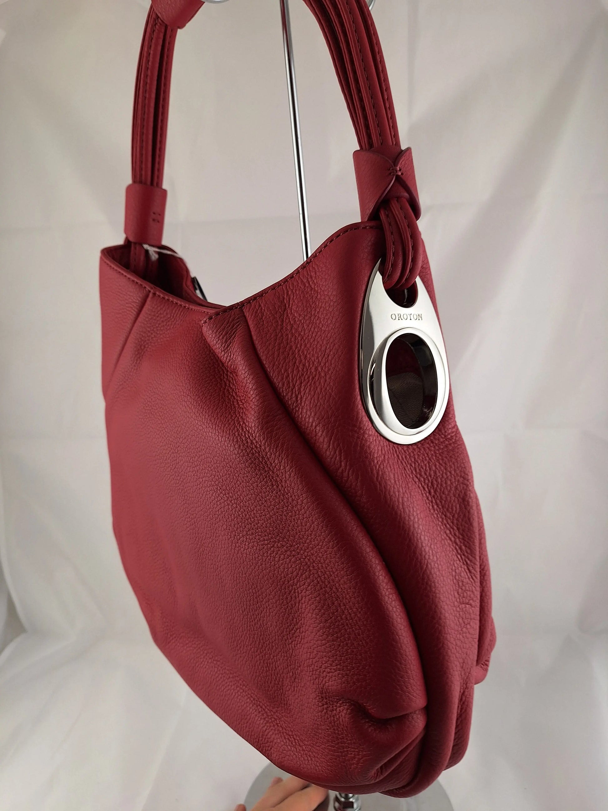 Oroton Raspberry Medium Iconic Hobo Bag by SwapUp-Online Second Hand Store-Online Thrift Store