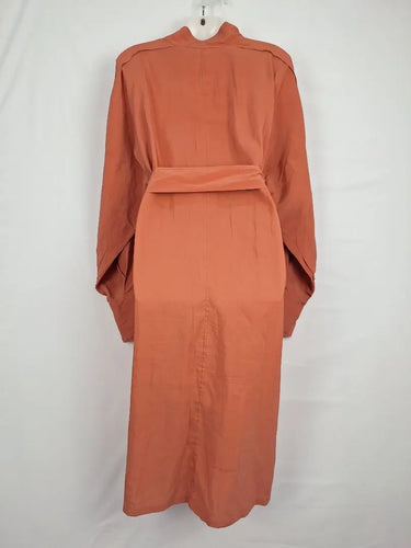 Oroton Salmon Belted Neck Detail Midi Dress Size 14 by SwapUp-Online Second Hand Store-Online Thrift Store