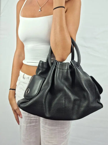 Oroton Soft Leather Medium Drawstring Style Bag Size None by SwapUp-Online Second Hand Store-Online Thrift Store