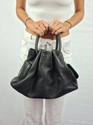 Oroton Soft Leather Medium Drawstring Style Bag Size None by SwapUp-Online Second Hand Store-Online Thrift Store