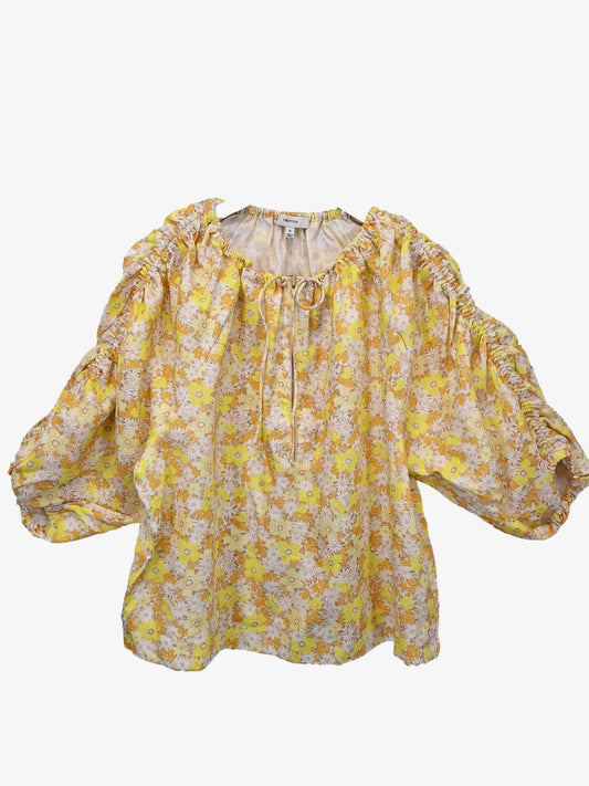 Oroton Summer Floral Balloon Sleeve Top Size 10 by SwapUp-Online Second Hand Store-Online Thrift Store