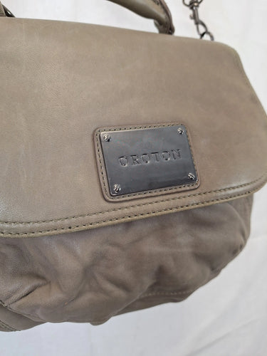 Oroton Taupe Top Handle Soft Crossbody Bag by SwapUp-Online Second Hand Store-Online Thrift Store