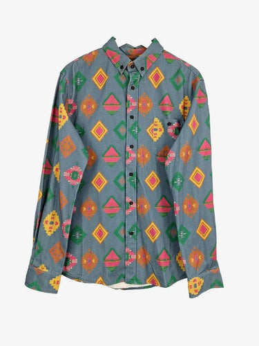 Ottway Riverstone Twill Teal Patterned Shirt Size L by SwapUp-Online Second Hand Store-Online Thrift Store