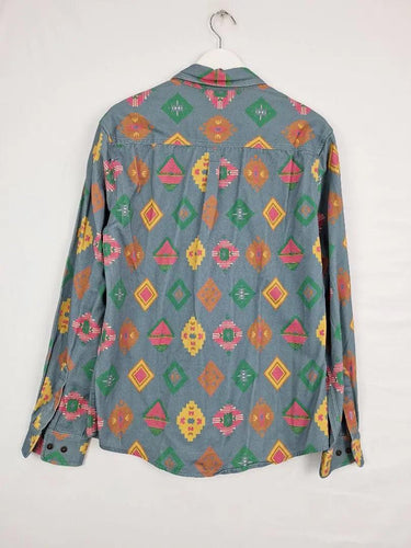 Ottway Riverstone Twill Teal Patterned Shirt Size L by SwapUp-Online Second Hand Store-Online Thrift Store