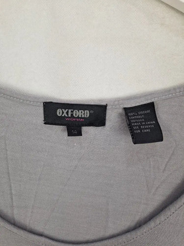 Oxford Everyday Sheer Sleeved T-shirt Size 14 by SwapUp-Online Second Hand Store-Online Thrift Store