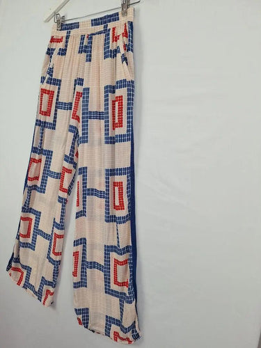 Oxford Japanese Geo Print Elasticated Pants Size 8 by SwapUp-Online Second Hand Store-Online Thrift Store