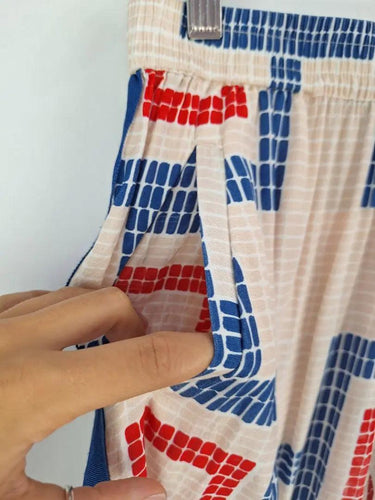 Oxford Japanese Geo Print Elasticated Pants Size 8 by SwapUp-Online Second Hand Store-Online Thrift Store