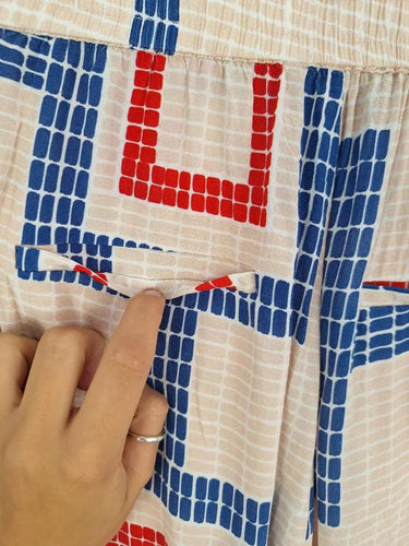 Oxford Japanese Geo Print Elasticated Pants Size 8 by SwapUp-Online Second Hand Store-Online Thrift Store
