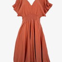 POL Clay Shirred Linen Blend Maxi Dress Size 8 by SwapUp-Online Second Hand Store-Online Thrift Store