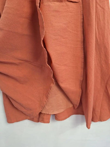 POL Clay Shirred Linen Blend Maxi Dress Size 8 by SwapUp-Online Second Hand Store-Online Thrift Store