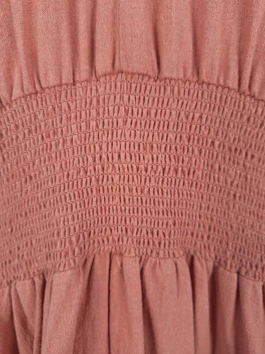 POL Clay Shirred Linen Blend Maxi Dress Size 8 by SwapUp-Online Second Hand Store-Online Thrift Store