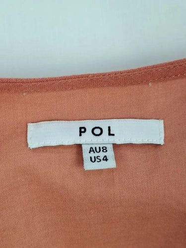 POL Clay Shirred Linen Blend Maxi Dress Size 8 by SwapUp-Online Second Hand Store-Online Thrift Store