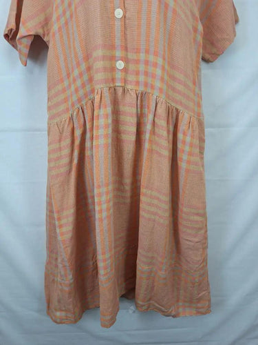 POL Marigold Check Boho Linen Dress Size 12 by SwapUp-Online Second Hand Store-Online Thrift Store