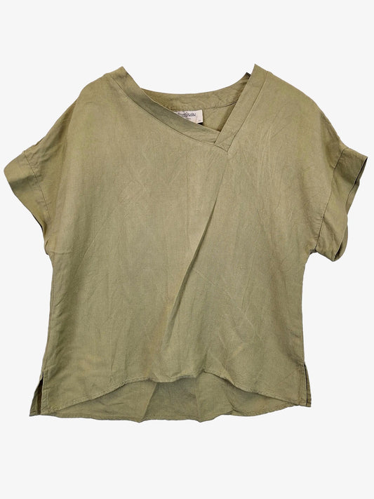 Paper Shadow Khaki Asymmetric Boxy Top Size M by SwapUp-Online Second Hand Store-Online Thrift Store