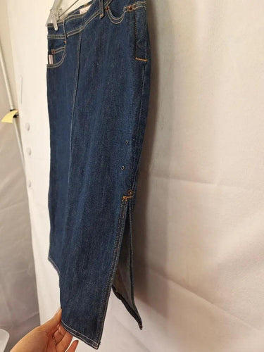 Second-Hand - Paul Smith Stylish Split Front Denim Midi Skirt Size 14 - SwapUp