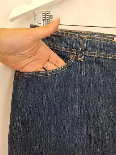 Second-Hand - Paul Smith Stylish Split Front Denim Midi Skirt Size 14 - SwapUp