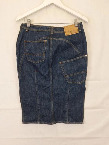 Second-Hand - Paul Smith Stylish Split Front Denim Midi Skirt Size 14 - SwapUp