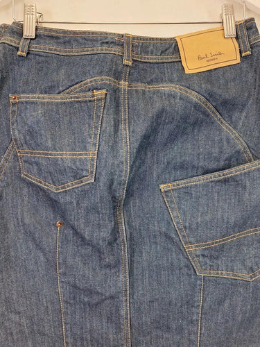 Second-Hand - Paul Smith Stylish Split Front Denim Midi Skirt Size 14 - SwapUp