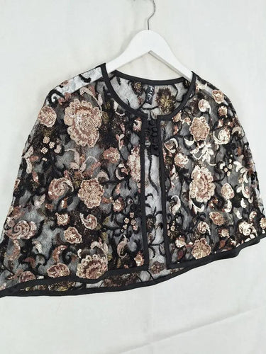 Peek & Beau Rose Gold Elegant Sheer Cape Size S by SwapUp-Online Second Hand Store-Online Thrift Store