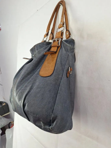 Pelletterie Fiorentine Slate Slouchy Buckle Strap Handbag by SwapUp-Online Second Hand Store-Online Thrift Store