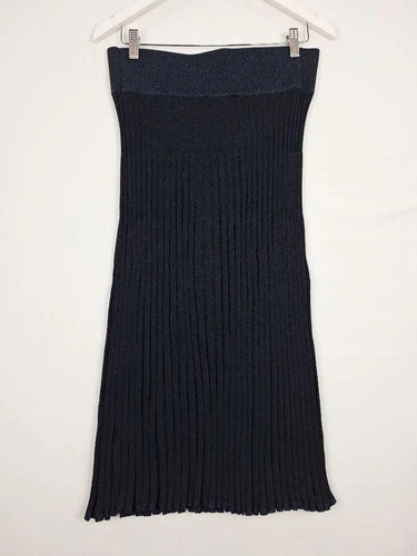 Perri Cutten Metallic Ribbed Knit Midi Skirt Size M by SwapUp-Online Second Hand Store-Online Thrift Store
