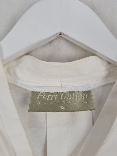 Perri Cutten Pearl V Neck Button Up Blouse Size 12 by SwapUp-Online Second Hand Store-Online Thrift Store