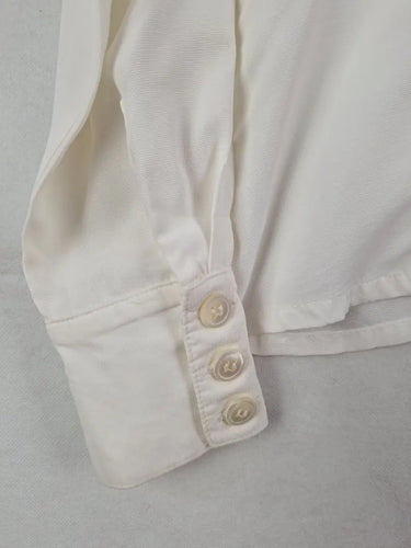 Perri Cutten Pearl V Neck Button Up Blouse Size 12 by SwapUp-Online Second Hand Store-Online Thrift Store