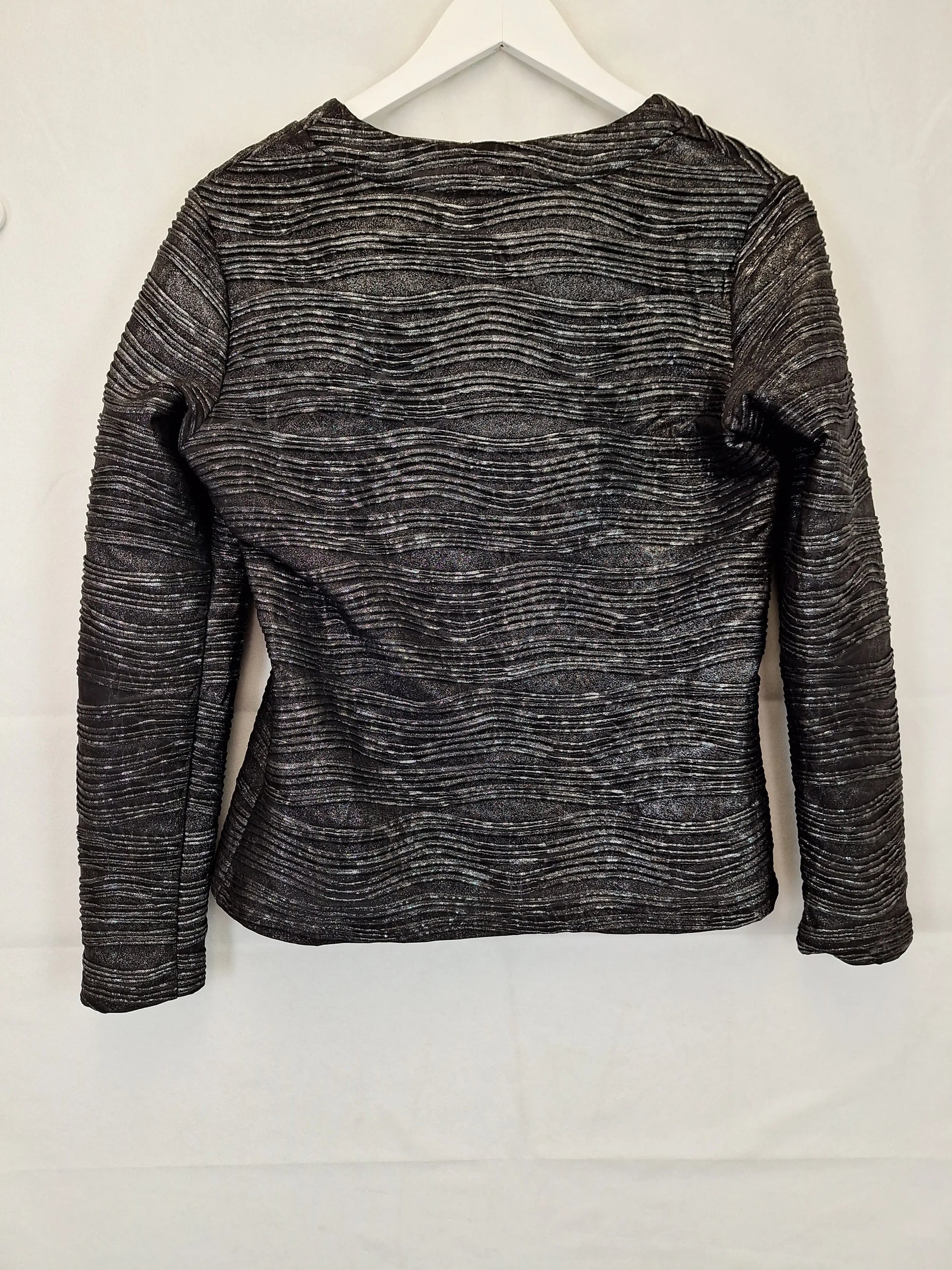 Philosophy Metallic Textured Light Zippered  Blazer Size 10 by SwapUp-Online Second Hand Store-Online Thrift Store