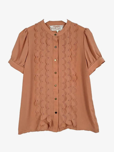 Pink Martini Nude Scalloped Frill Top Size S by SwapUp-Online Second Hand Store-Online Thrift Store