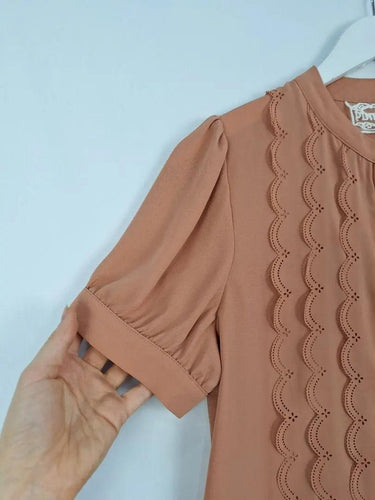 Pink Martini Nude Scalloped Frill Top Size S by SwapUp-Online Second Hand Store-Online Thrift Store