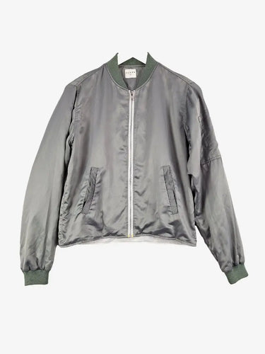 Plane Teal Satin Feel Bomber Jacket Size XS by SwapUp-Online Second Hand Store-Online Thrift Store