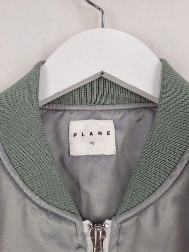 Plane Teal Satin Feel Bomber Jacket Size XS by SwapUp-Online Second Hand Store-Online Thrift Store