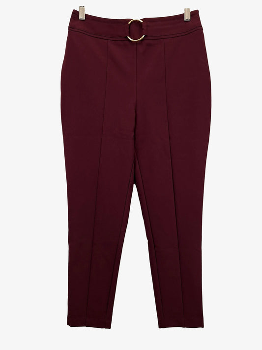 Portmans Burgundy Stretch Front Seam Slim Fit Pants Size 10 by SwapUp-Online Second Hand Store-Online Thrift Store