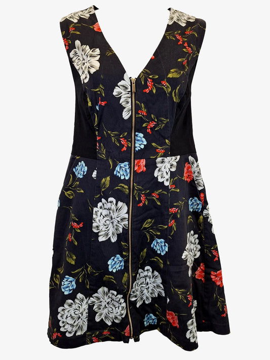 Portmans Essential Zip Down Floral Mini Dress Size 12 by SwapUp-Online Second Hand Store-Online Thrift Store