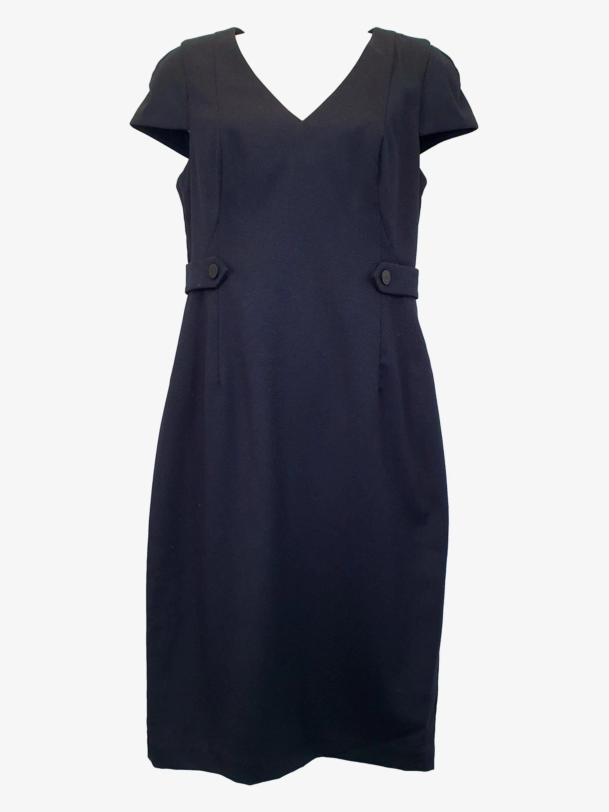 Portmans Office Essential Textured Tailored Midi Dress Size 10 by SwapUp-Online Second Hand Store-Online Thrift Store