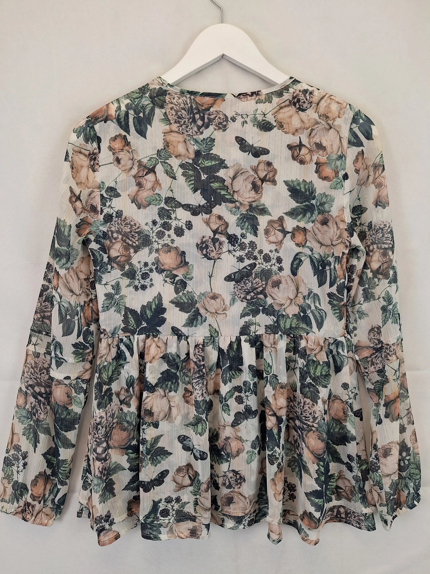 Portmans Roses Sheer Double Layer Blouse Size 6 by SwapUp-Online Second Hand Store-Online Thrift Store